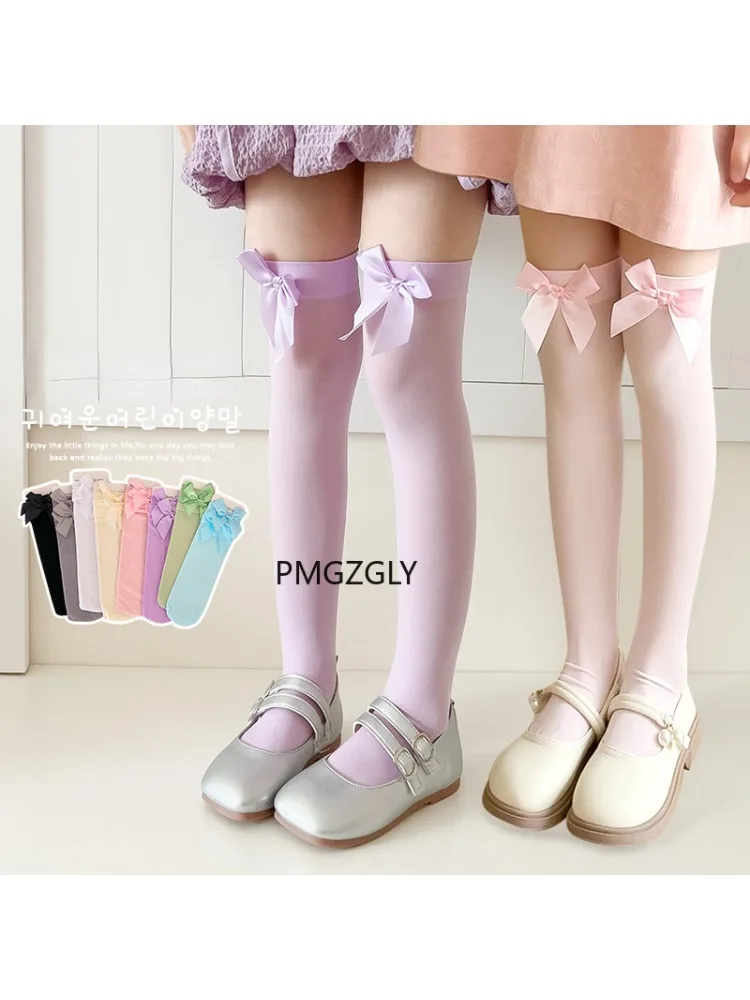 Thigh High Sock Stay Up - Pończochy dziewczęce * Różowe podkolanówki z