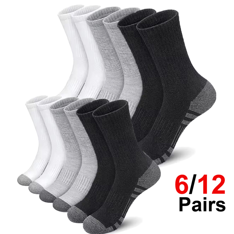 Cotton Crew Sock Pack - Męskie skarpety sportowe, wysokiej jakości, 6