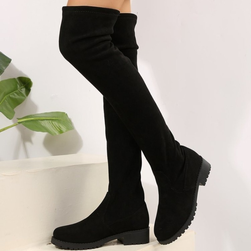 Knee High Sock Women - Damskie kozaki za kolano, elastyczne, imitacja