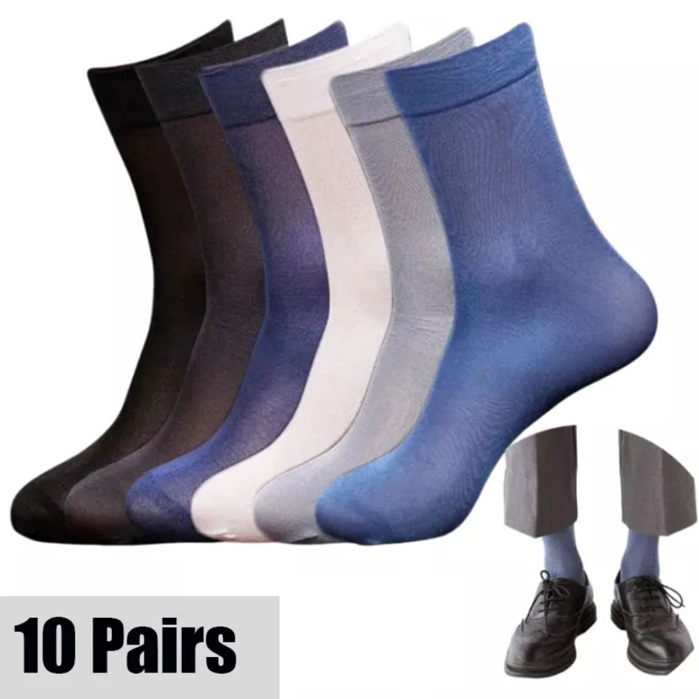 Silk Sock Bamboo - 10 par modnych, oddychających męskich skarpetek