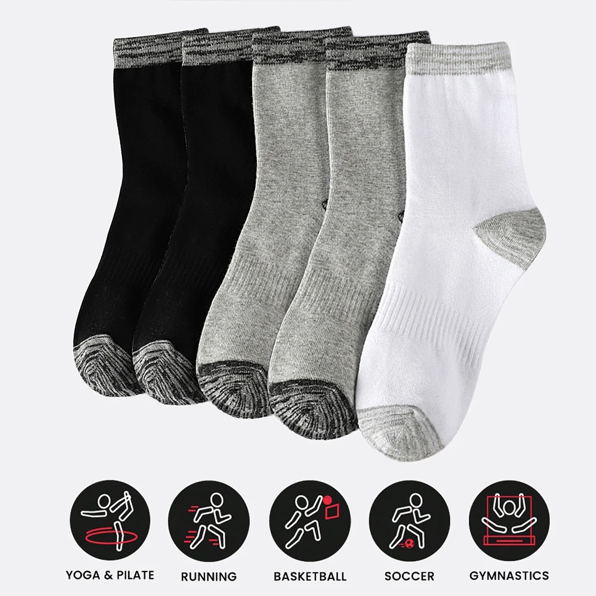 Athletic Sock Cushion - 1/5 Par Męskich Skarpet Sportowych do