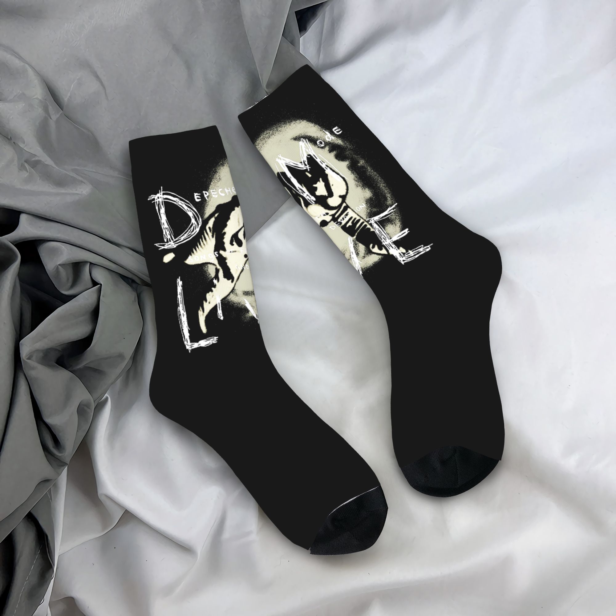 Dress Sock Men - Spersonalizowane Elektroniczne Skarpetki Rockowe Depeche Cool
