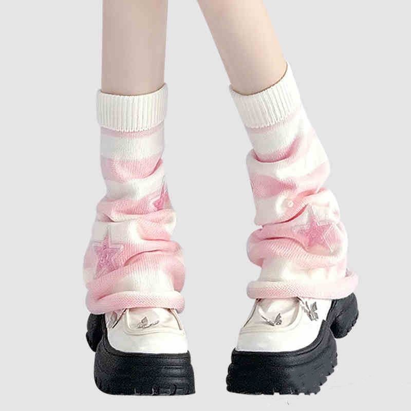 Boot Sock Slouchy - Ocieplacze na nogi w paski Y2K,