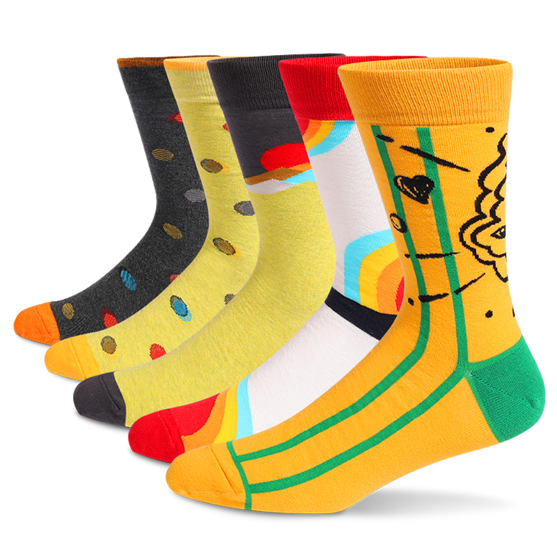Cotton Crew Sock Pack - 5 par męskich skarpetek Fun Dress,