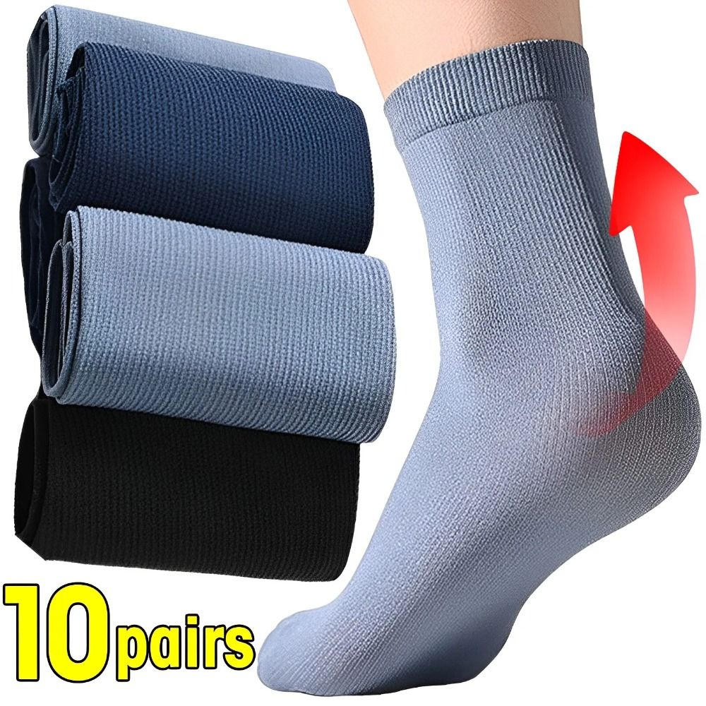 Silk Sock Bamboo - 10 Par Męskich Oddychających Skarpetek z