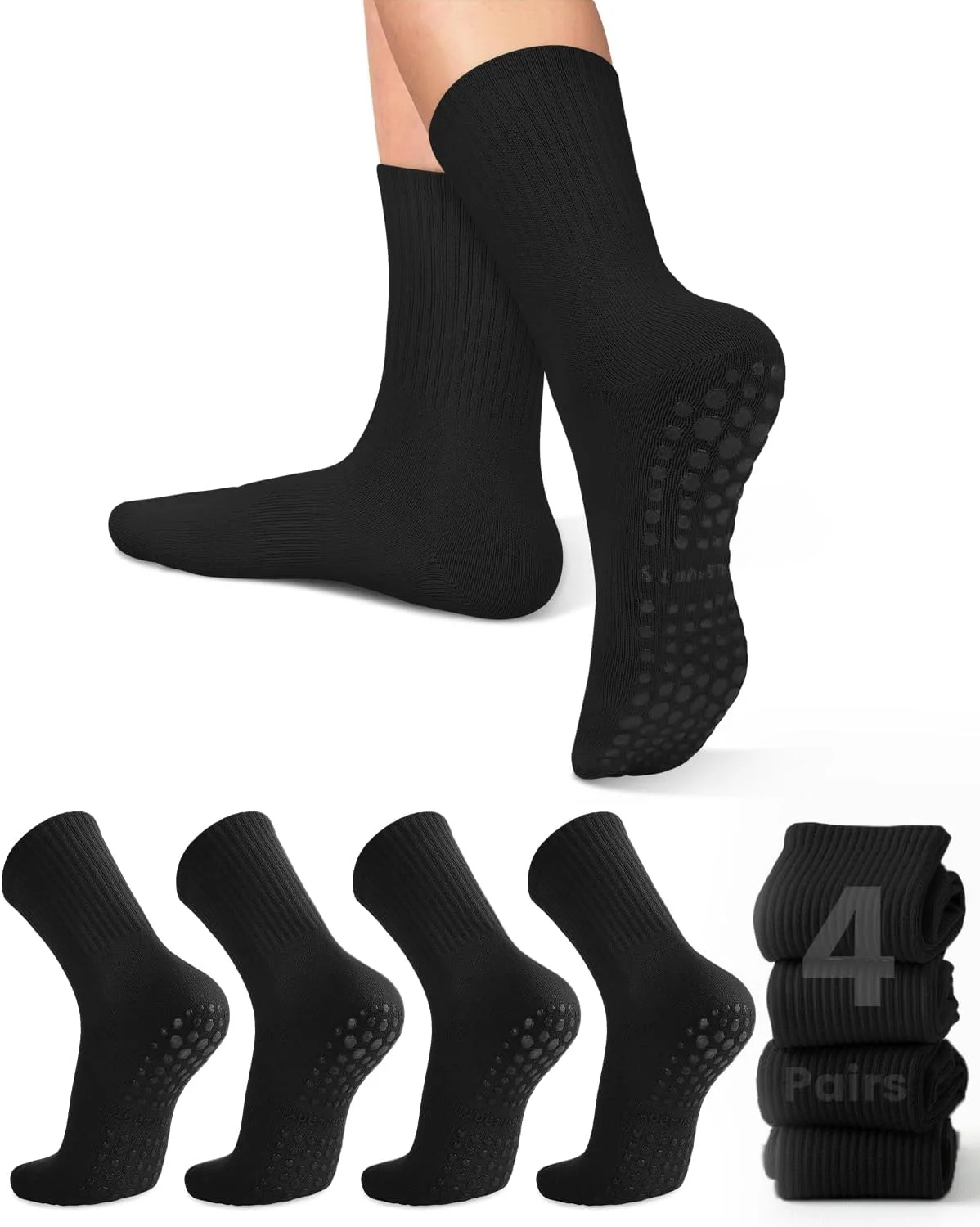 Grip Sock Yoga - 4 pary damskich skarpet do jogi,