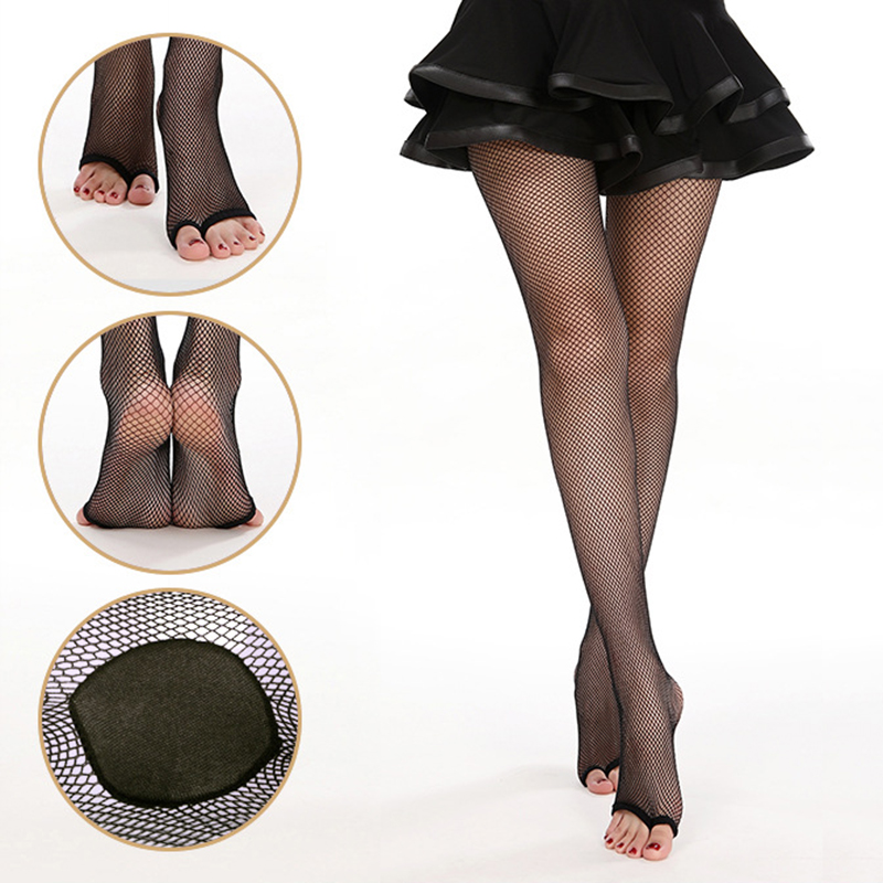 Fishnet Stocking Women - Seksowne rajstopy z odkrytymi palcami, siateczkowe,
