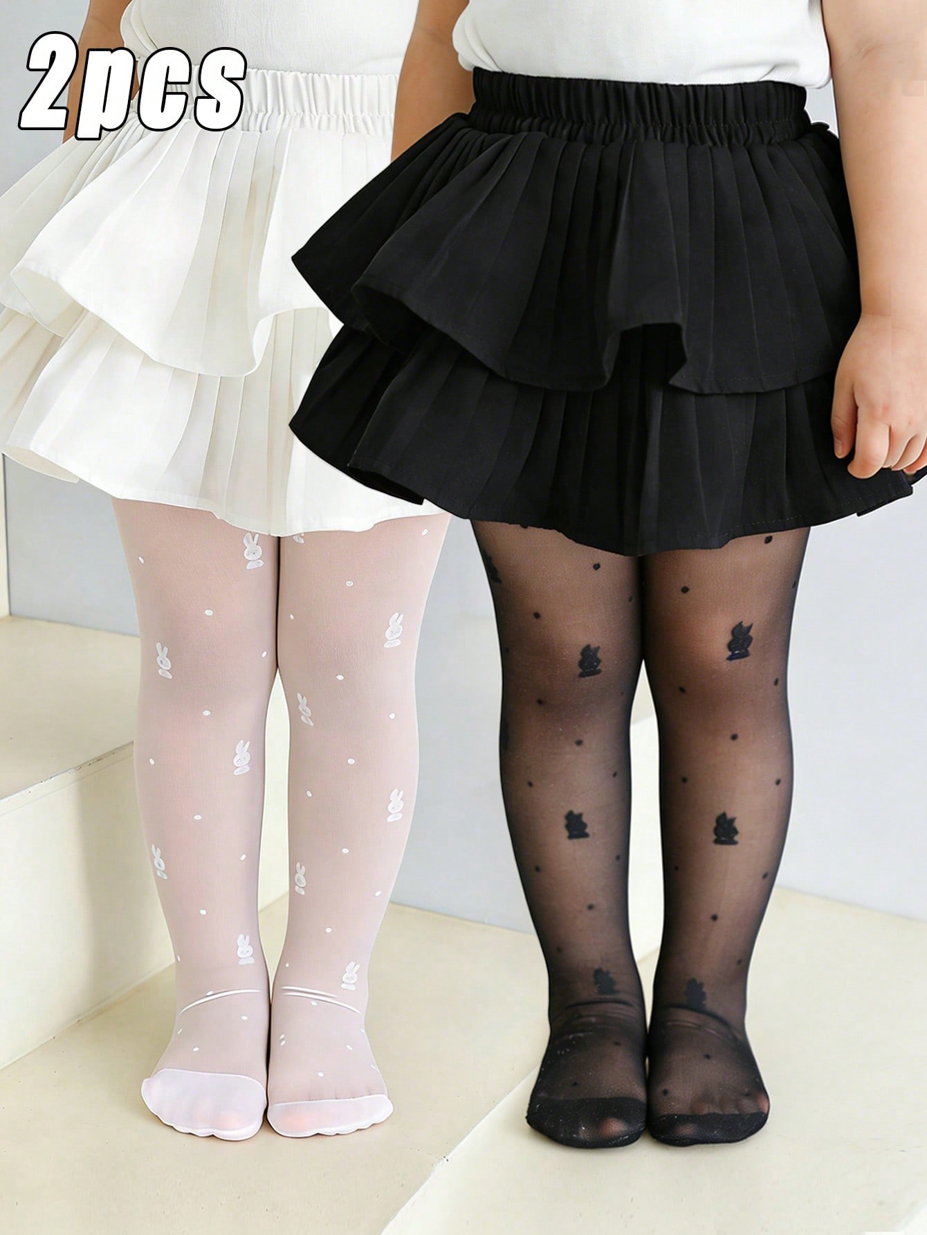 Tights Pantyhose Sheer - 2-pak Rajstopy dla małych dziewczynek z