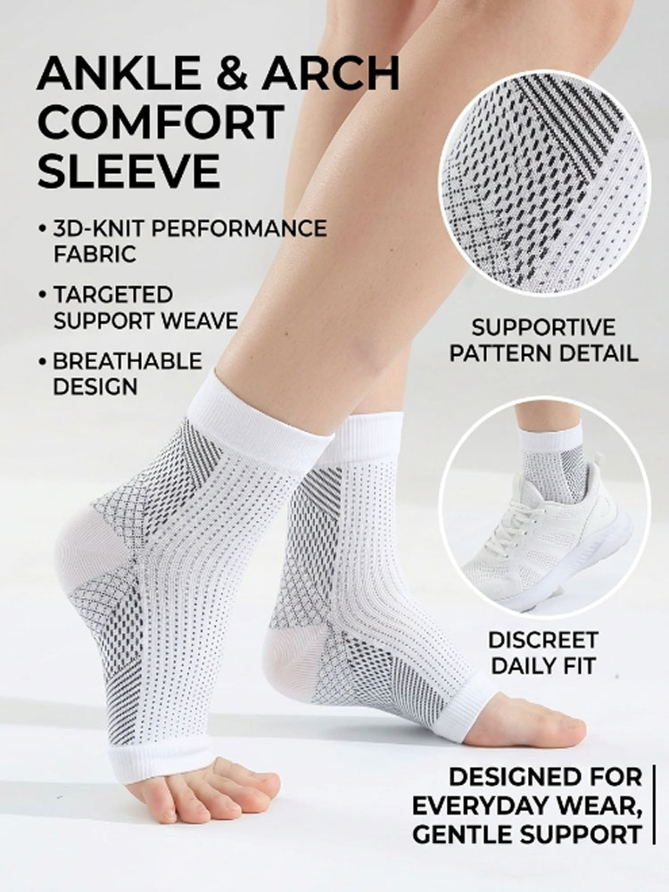 Compression Sleeve Calf - Solidne białe elastyczne sportowe kompresyjne rękawy