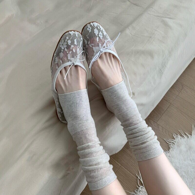 Boot Sock Slouchy - 1 Para Przezroczystych Siateczkowych Ocieplaczy na