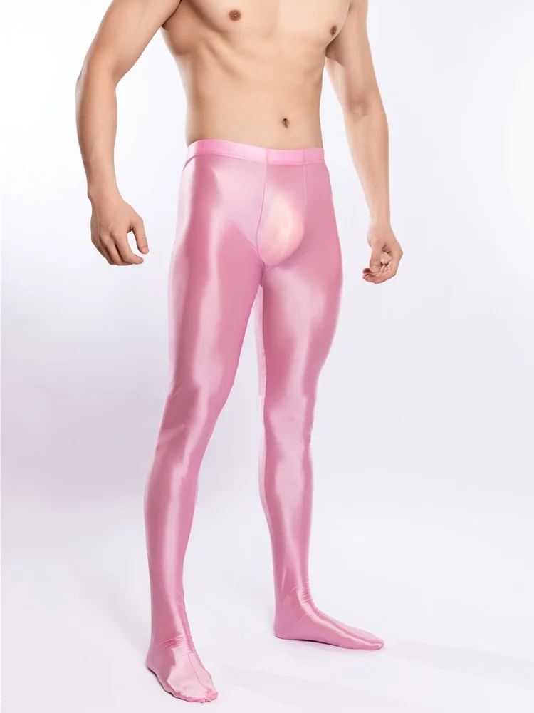 Tights Pantyhose Sheer - Męskie legginsy do jogi Fitness błyszczące