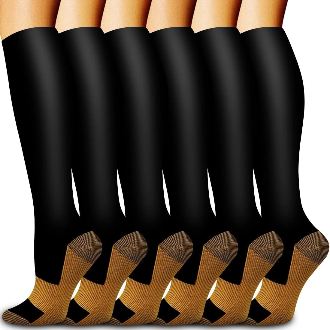 Compression Sock Medical - 6 Par Skarpet Kompresyjnych w Jednolitym