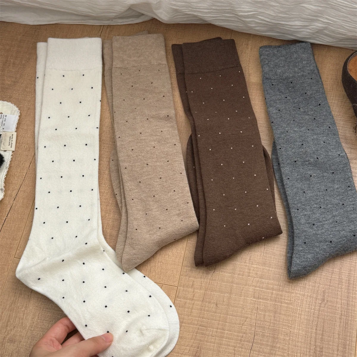 Silk Sock Bamboo - SP&CITY zimowe słodkie kropki jedwabne wełniane