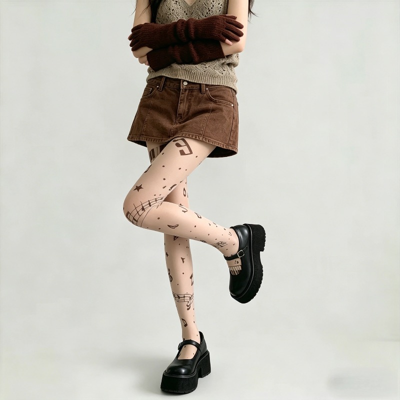 Rajstopy z nadrukiem nut muzyc – Tights Pantyhose Sheer recenzja i cena