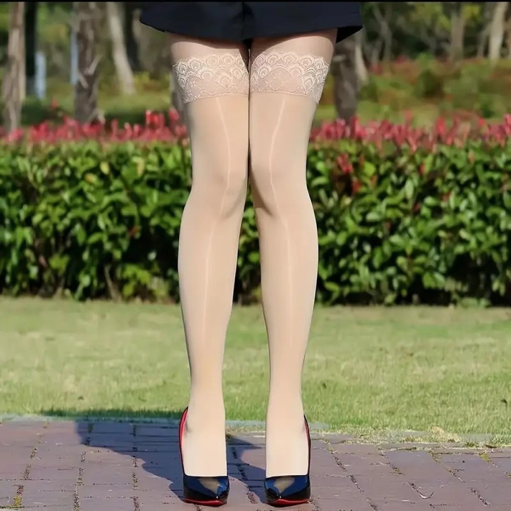 Błyszczące, przezroczyste pońc – Thigh High Sock Stay Up recenzja i cena