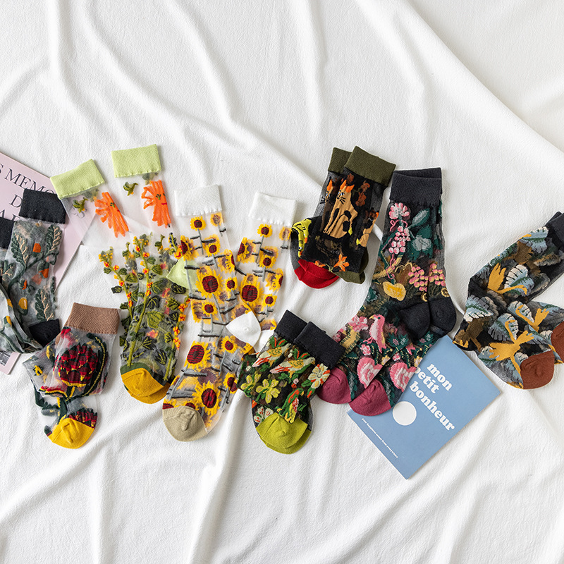 1/4 Pary Retro Kwiatowe Damski – Silk Sock Bamboo recenzja i cena