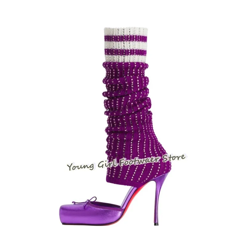 Szpilki z wycięciem na palce,  – Knee High Sock Women recenzja i cena