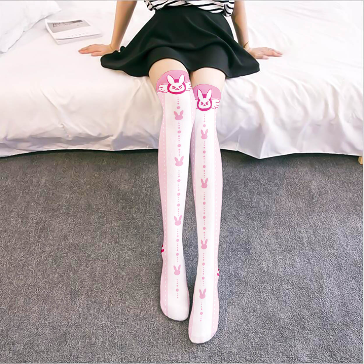 Gra OW D.Va Cartoon drukowane  – Silk Sock Bamboo recenzja i cena