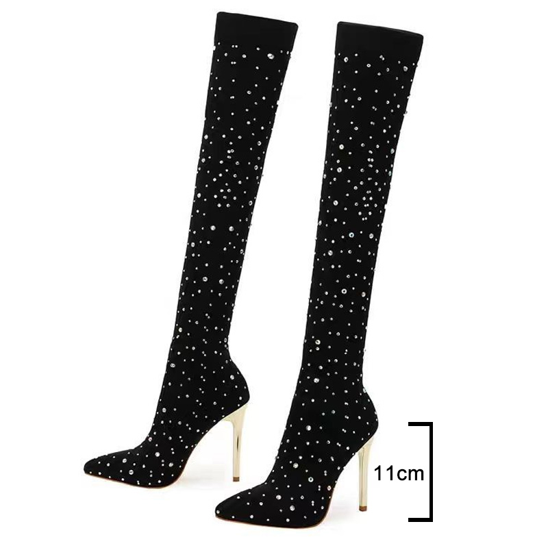 Botki damskie na wysokim obcas – Knee High Sock Women recenzja i cena