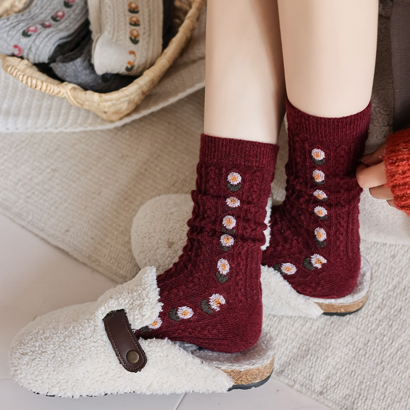 Koreańskie słodkie, kwiatowe,  – Boot Sock Slouchy recenzja i cena
